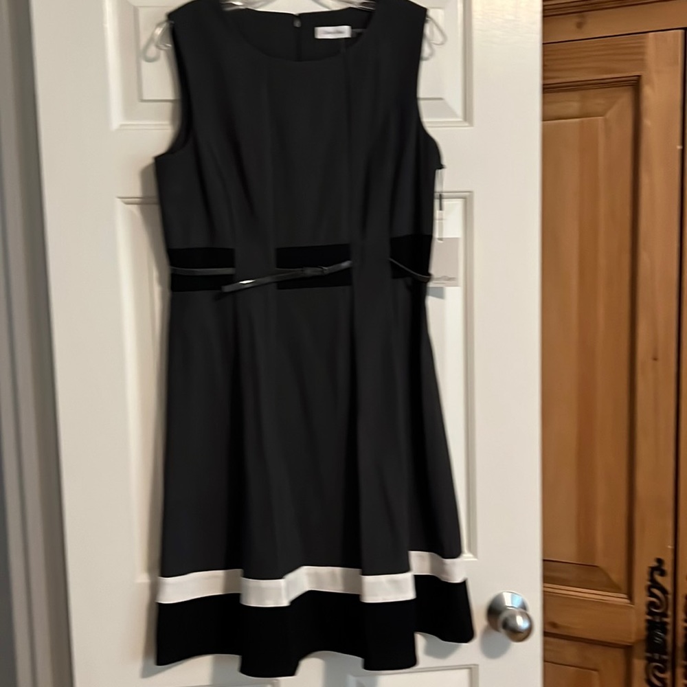 BNWT Calvin Klein sleeveless lined A line dress